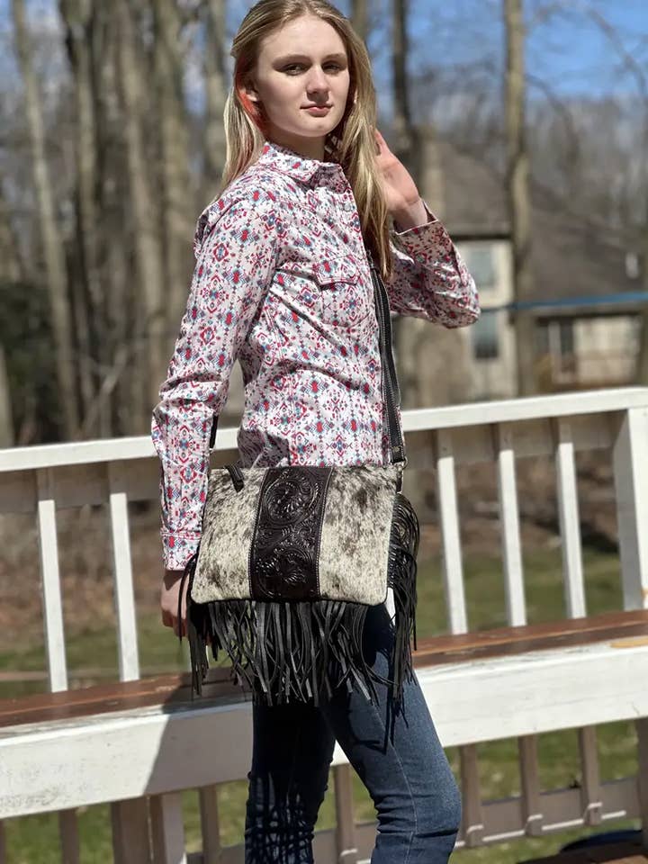 Western Shoulder bag T-1355-BLK for wholesale by MontanaCo