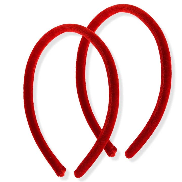 Topkids Accessories - Wholesale Fashion Headband - Women's - 2pc 1cm/0.4" Thin Velvet Hair Bands Headbands Alice Bands Head Bands Hair Accessories Hair Styling Accessories Women's Fashion Headbands Girls Fashion20