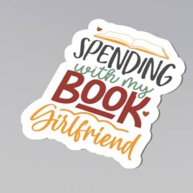 Tillbringa tid bok flickvän klistermärke | Bokälskare klistermärke | Bokmal | Kindle klistermärke | Läsargåva för henne | Bokälskare dekal | Bokälskare merch för wholesale av OhhhSoPeachy