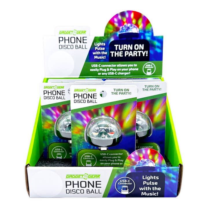 Novelty Brands - Wholesale Retailer Display - Accessories - Mood Light USB-C Phone Disco Ball - 6/Display3
