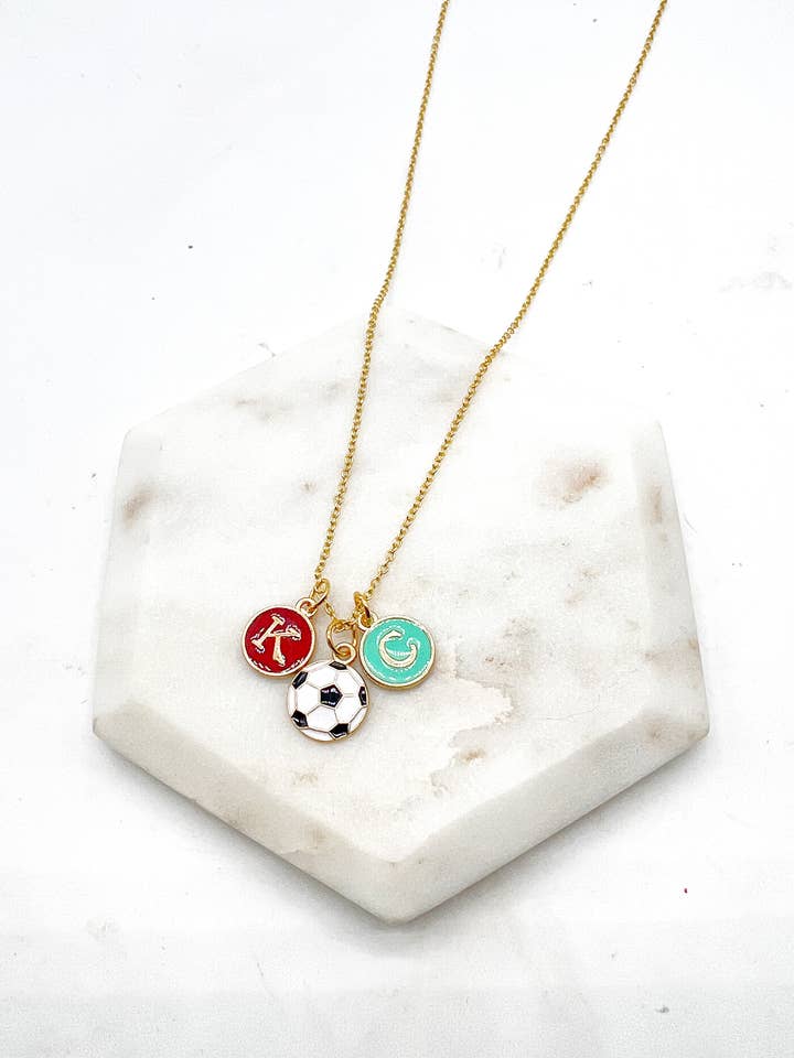 Red Teal KC Enamel Charm Current Kansas City Necklace Soccer for wholesale by Baubles by B