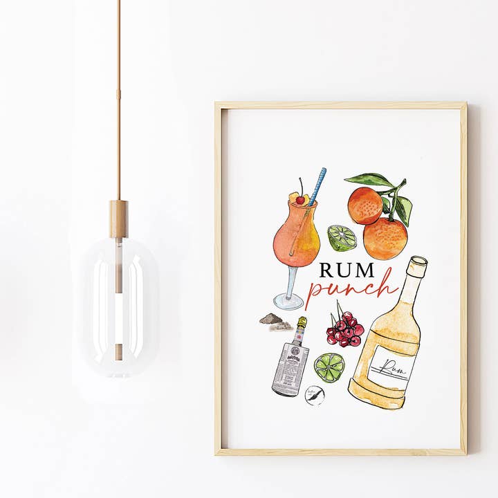 Rum Punch poster print for wholesale by feather.ink