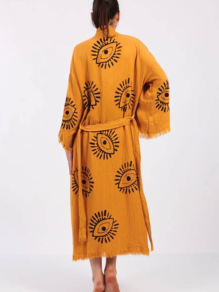 Umays Boho - Venta al por mayor Kimono - Mujer - Kimono Evil Eye, Caftán Evil Eye, Kimono de algodón orgánico4