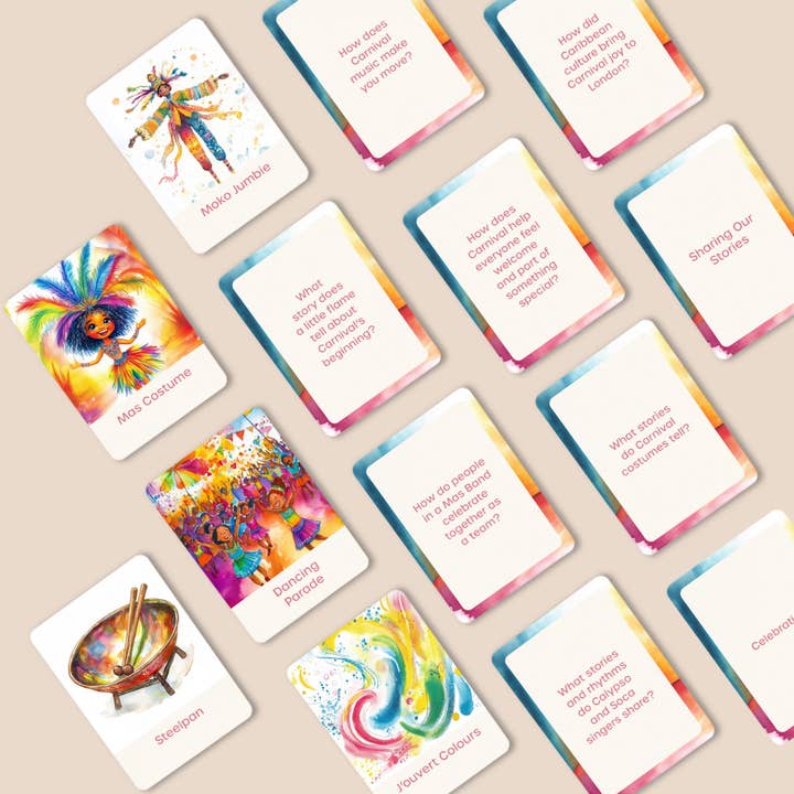 Carnival Rhythms Flashcards: Celebrate Culture, Storytelling & Belonging in EYFS & KS1 for wholesale by Storytime Scarves