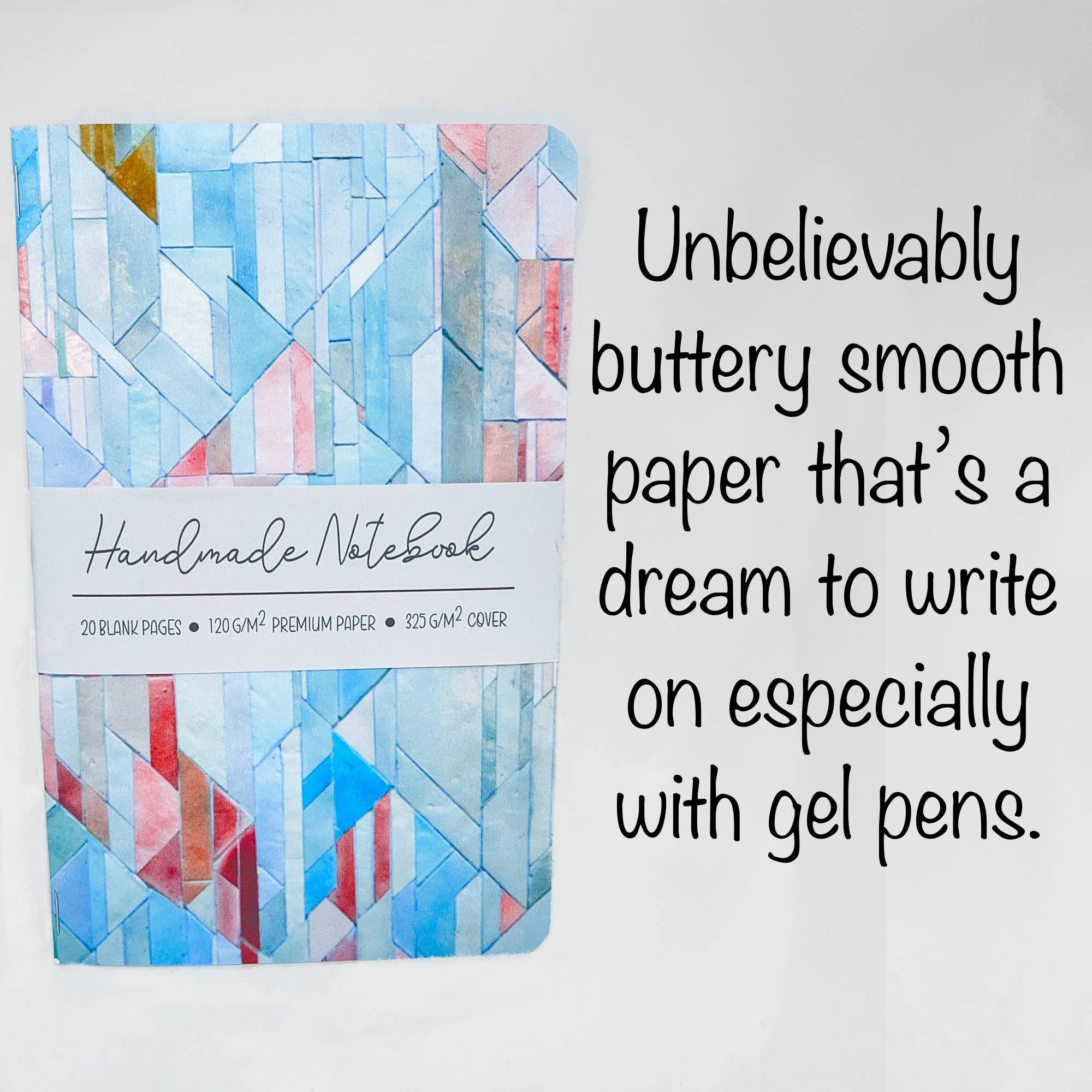 Art by Erica H & Rebel Stitchers - Vente Cahiers - Carnet à reliure agrafée fait main - Carreaux géométriques - Style 23