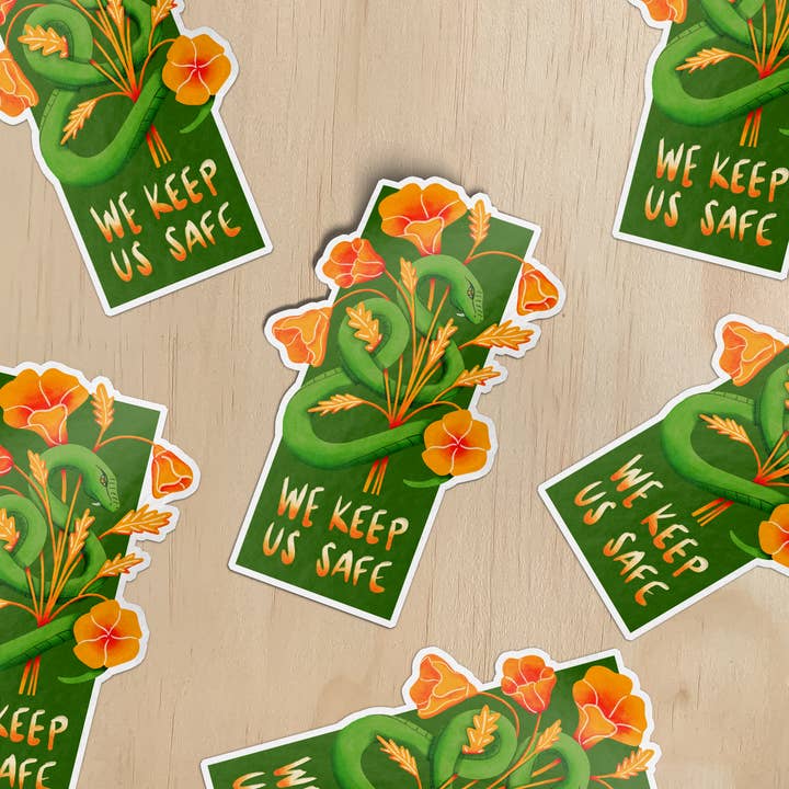 Moonymade - Wholesale Sticker - LA Fire Snake & Poppy Fundraiser Sticker1