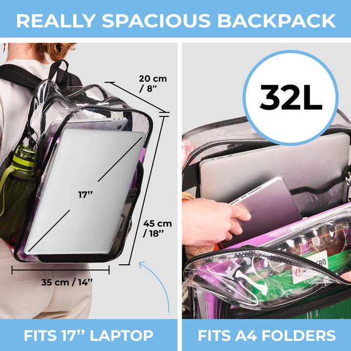 Clear Backpack For School XL | Top YKK® Zip | Black Rhino for wholesale on Faire