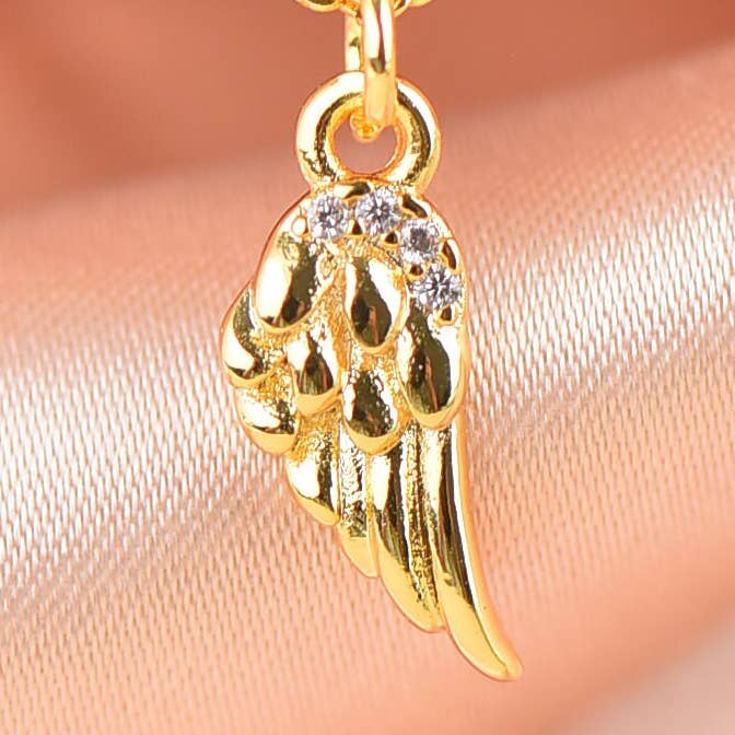 Pingente de Asa de Anjo em Ouro com Micro Pavê CZ CPG335 por atacado de Jewel Pledge