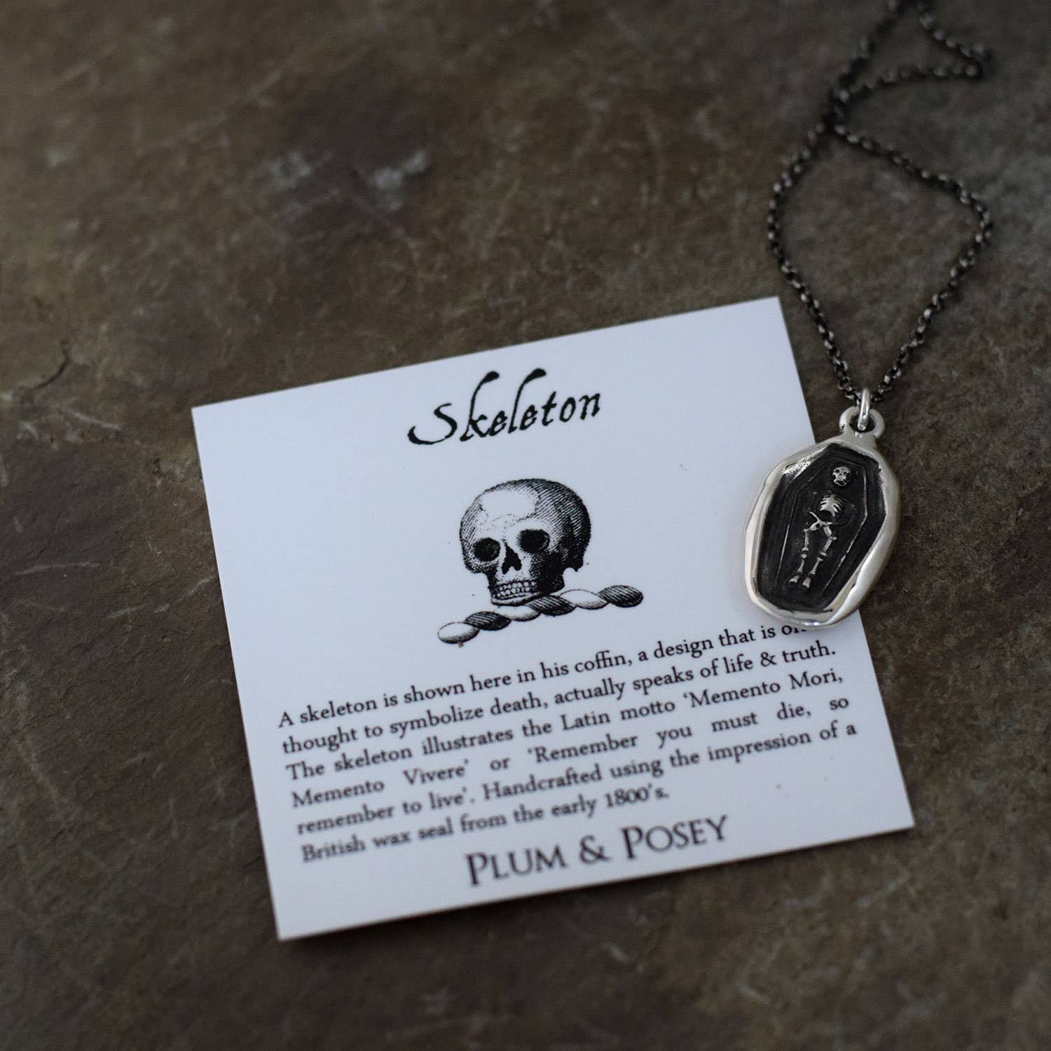 Plum and Posey - Wholesale Individual Charm/Pendant - Skeleton Wax Seal Pendant - Memento Mori Memento Vivere4