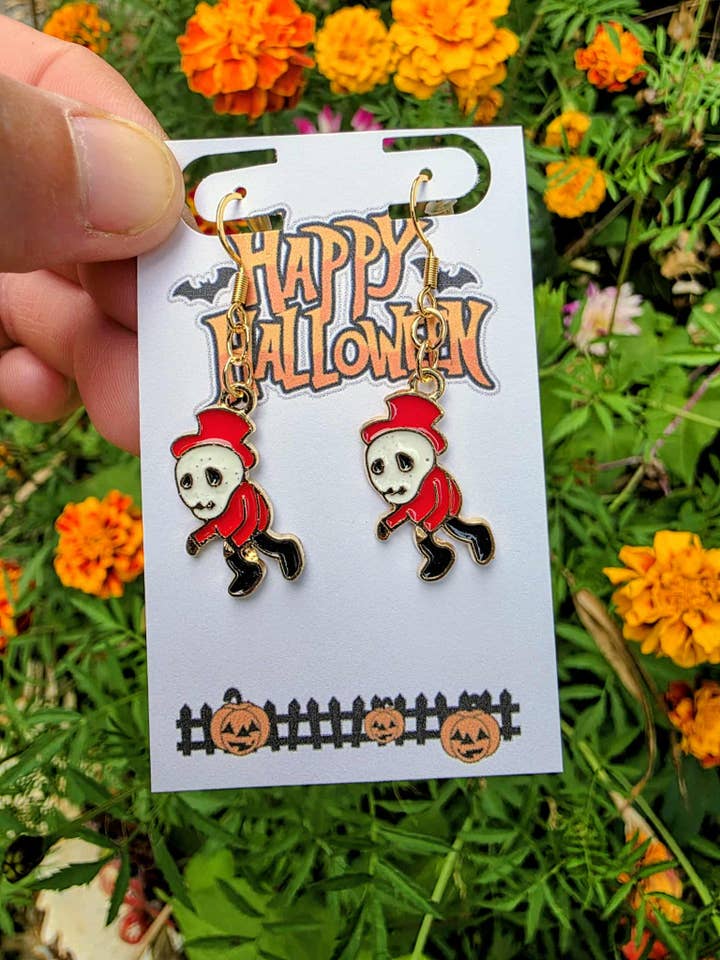 Søde dansende skelet Halloween øreringe for engroshandel hos Bad Apple Designs