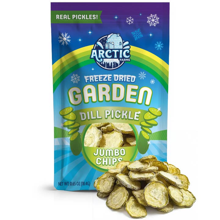 Arctic Farms - Wholesale Chips - Freeze Dried Dill Pickle Jumbo Chips (Salty)