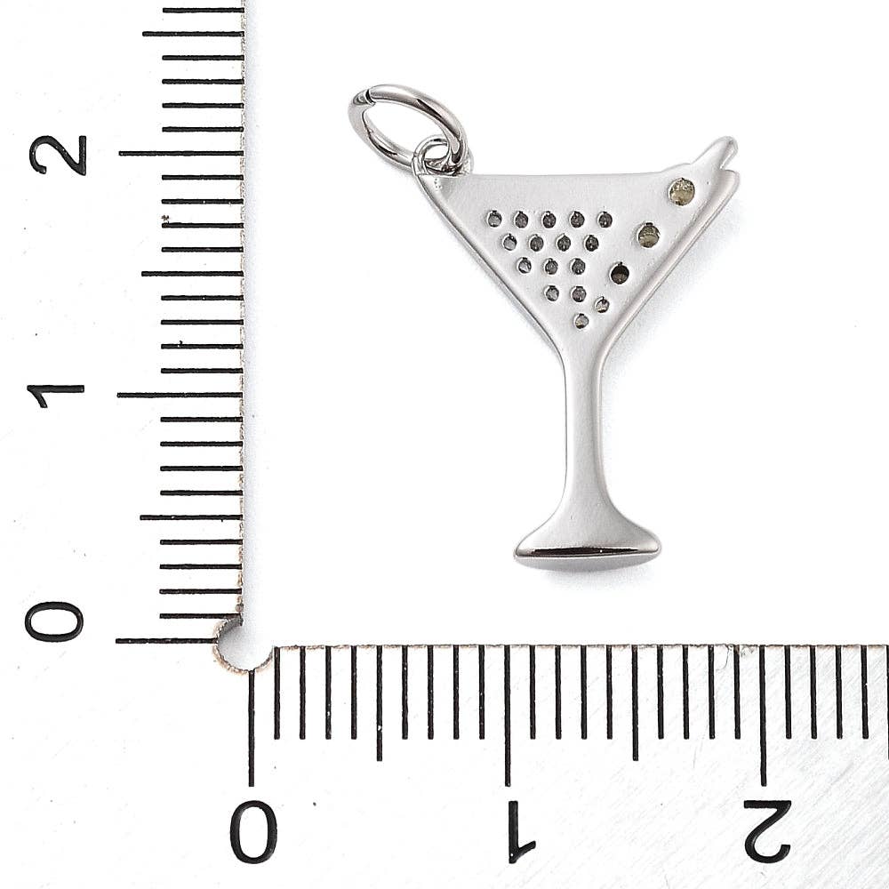 Love, Paige Designs – wholesale Individuell berlock/hänge – Mässing Silver Martini Berlock2