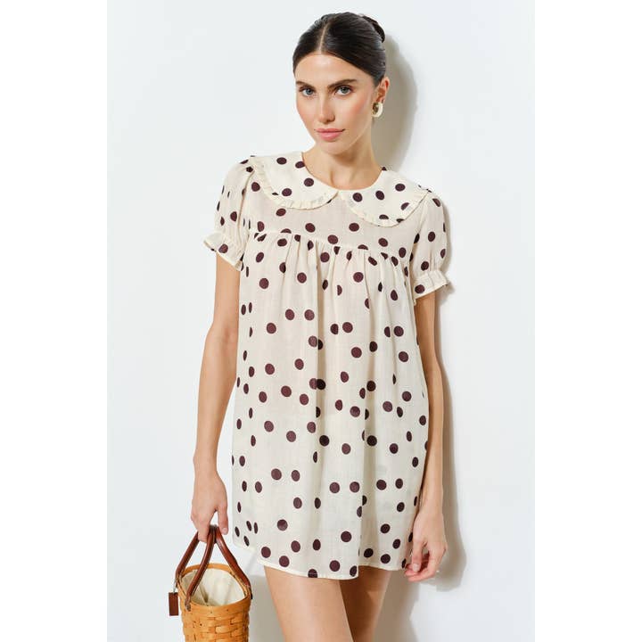 Flora Ruffle Sleeve Babydoll Mini Dress for wholesale by Loucia