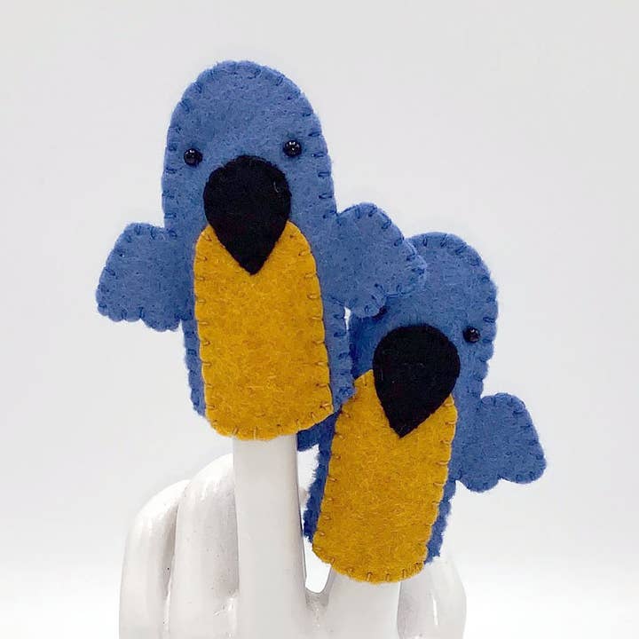 Bluebird Finger Felt Puppet for wholesale by Lumpy Buttons