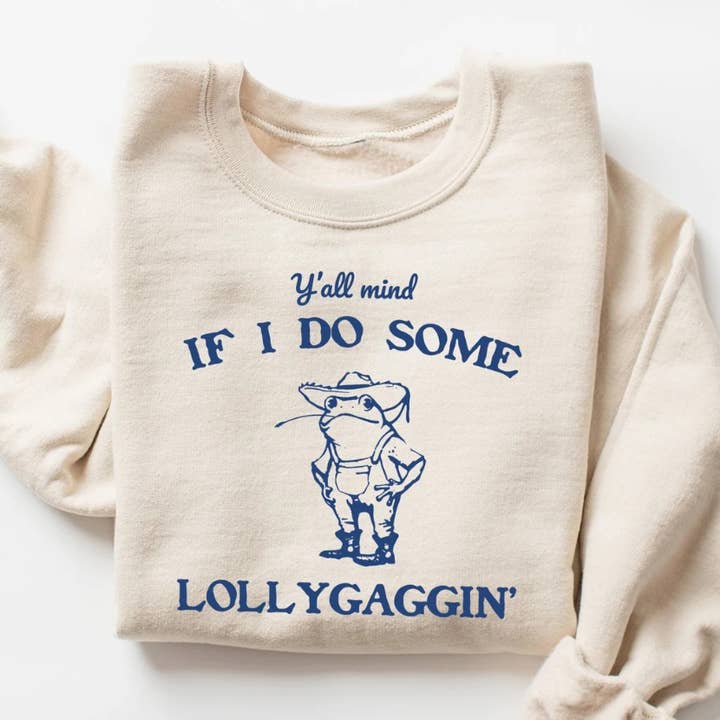 Eleven Fashion – wholesale Sweatshirt med tryck - Dam – Är det okej om jag slappar lite? Sweatshirt0