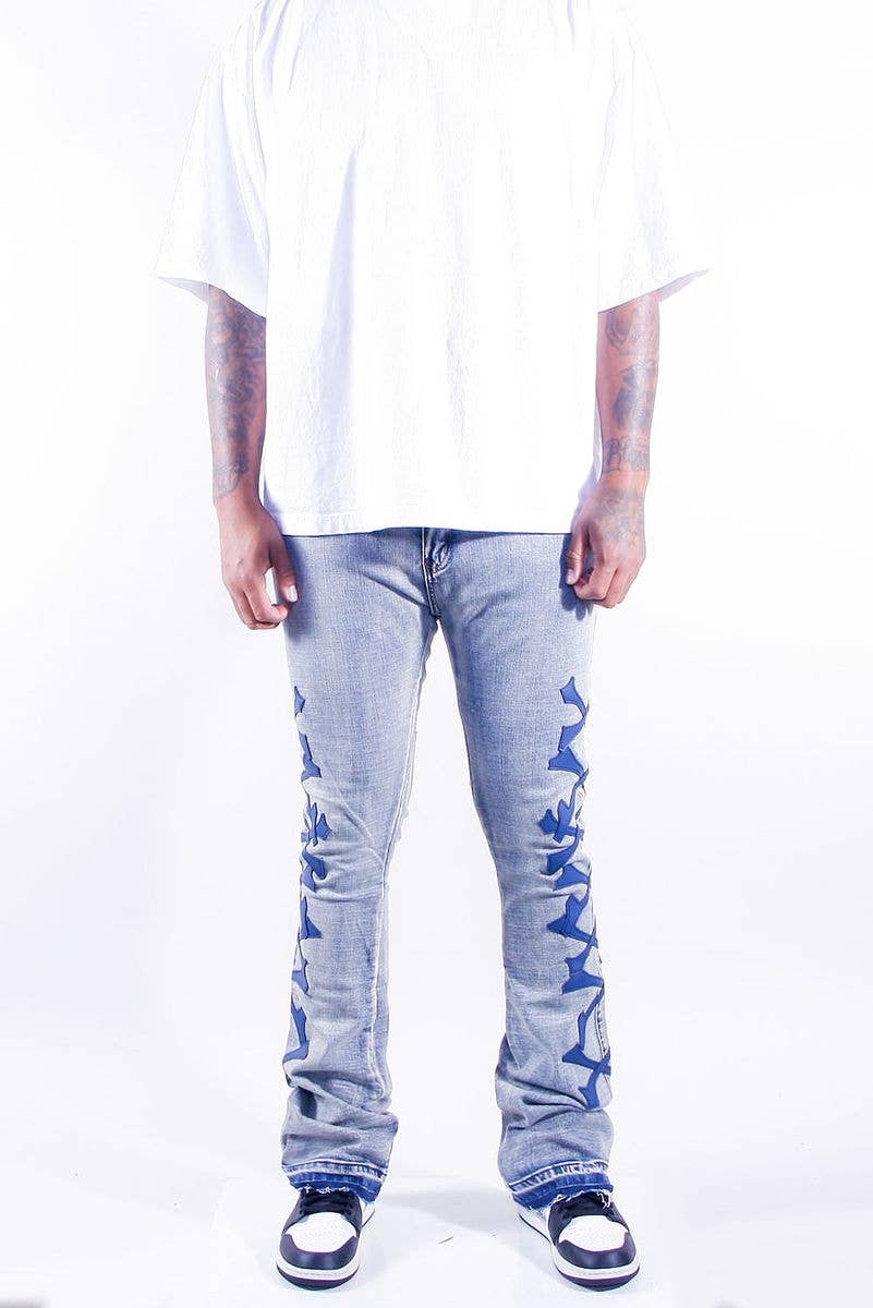 Cooper 9 – wholesale Jeans – Men’s – 504 XXX Patch Stack Jeans Light Wash2