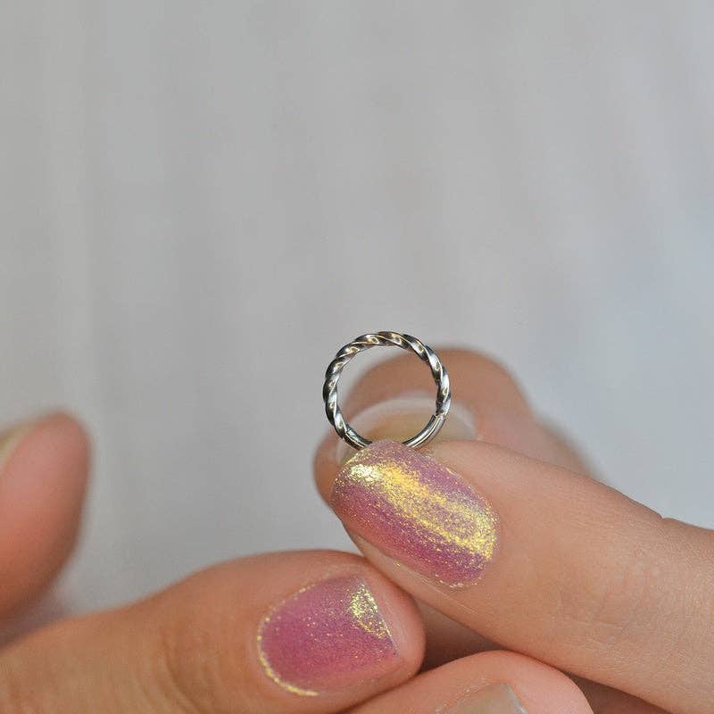 StockJWL - Wholesale Single Earring - Twisted Earrings Spiral Piercing  Spiral Earrings Helix  Ring  Crimped Steel for Tragus, Helix, Cartilage, and Lobe Gold and Silver7