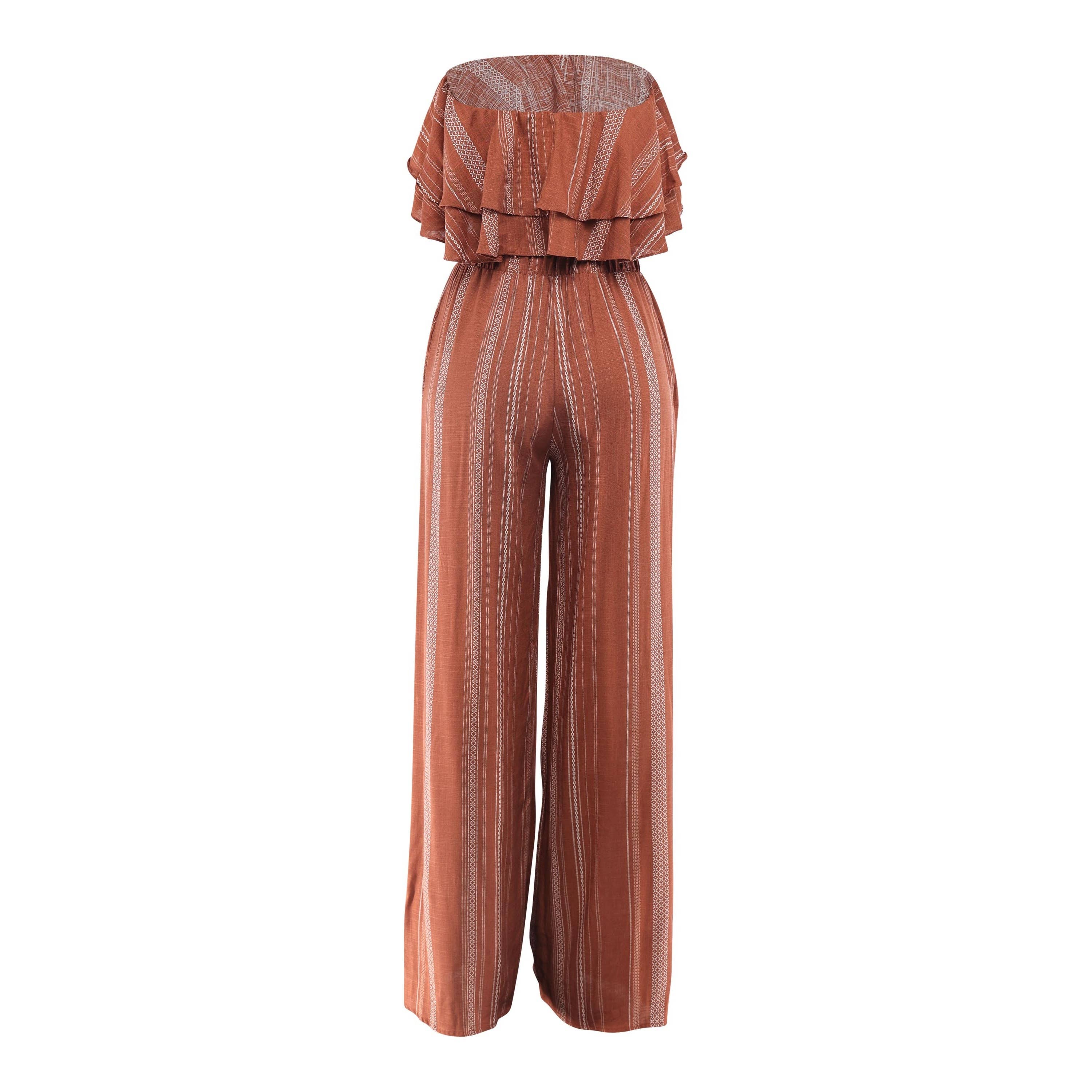 DORCAS - Wholesale Top & Pant Set (NOT Loungewear) - Women's - Ruffle Tube Top & Wide Leg Pants Set7