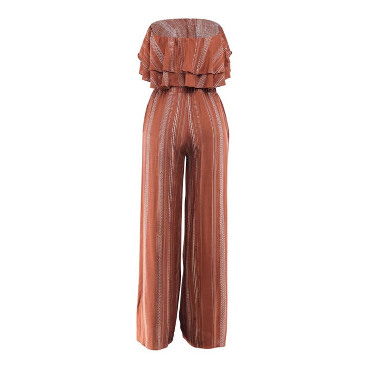 DORCAS - Wholesale Top & Pant Set (NOT Loungewear) - Women's - Ruffle Tube Top & Wide Leg Pants Set7