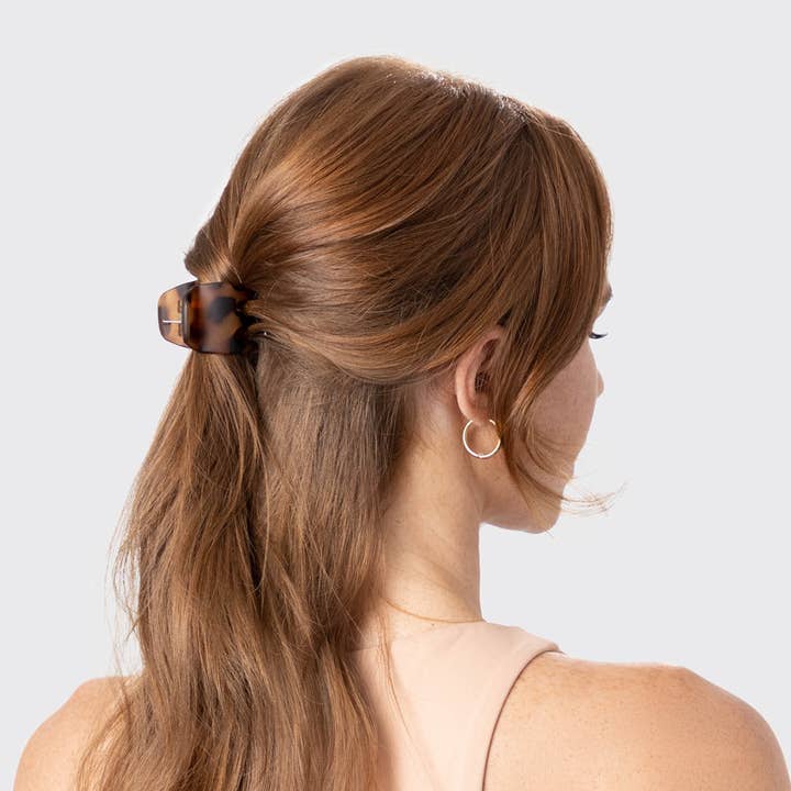 KITSCH - Wholesale Hair Clip - Women's - Eco-Friendly Medium Claw Clips 2pc set - Black & Tort1