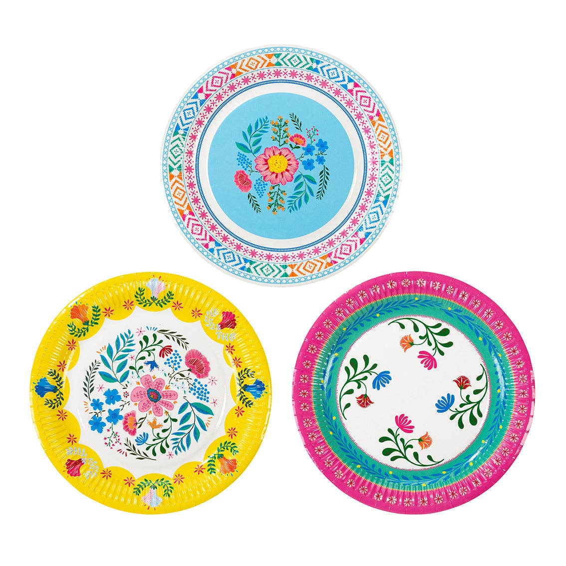 Talking Tables USA - Wholesale Disposable Plate - Floral Paper Plates - 12 Pack | Fiesta Party |6