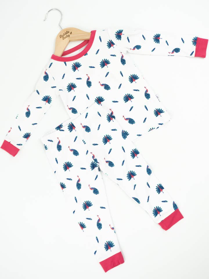 Bubble Baby - Wholesale Sleepwear Set - Kids - Peacock | Long Sleeve Pajamas