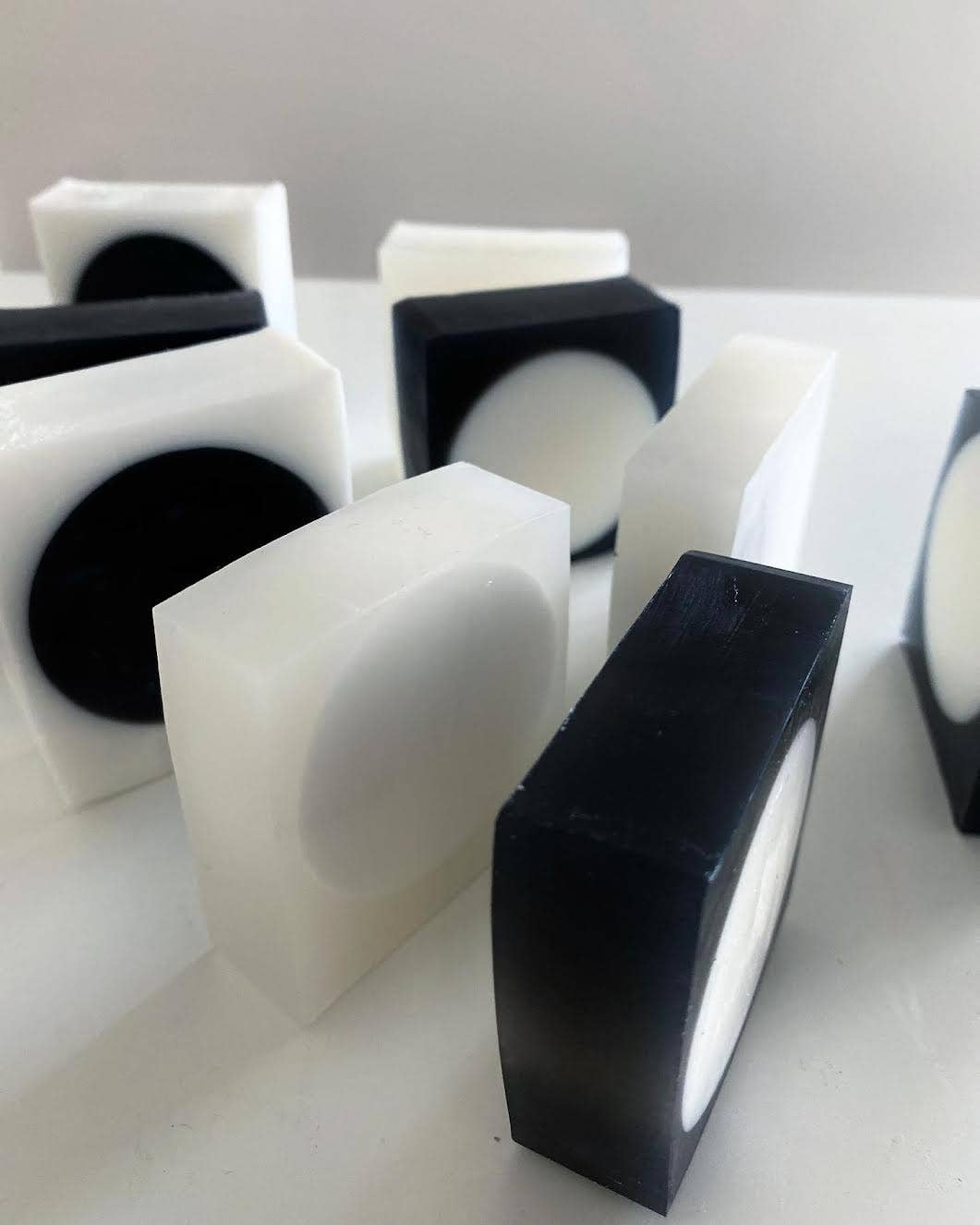 Saturna Outdoor Research - Wholesale Bar Soap - Blanc and Noir Circle Soaps2