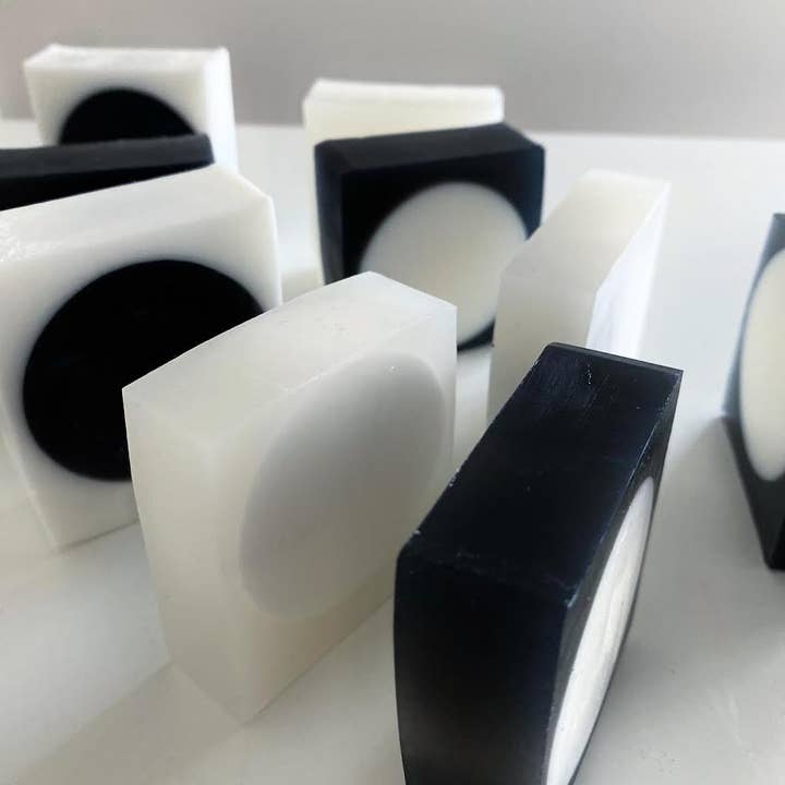 Saturna Outdoor Research - Wholesale Bar Soap - Blanc and Noir Circle Soaps2