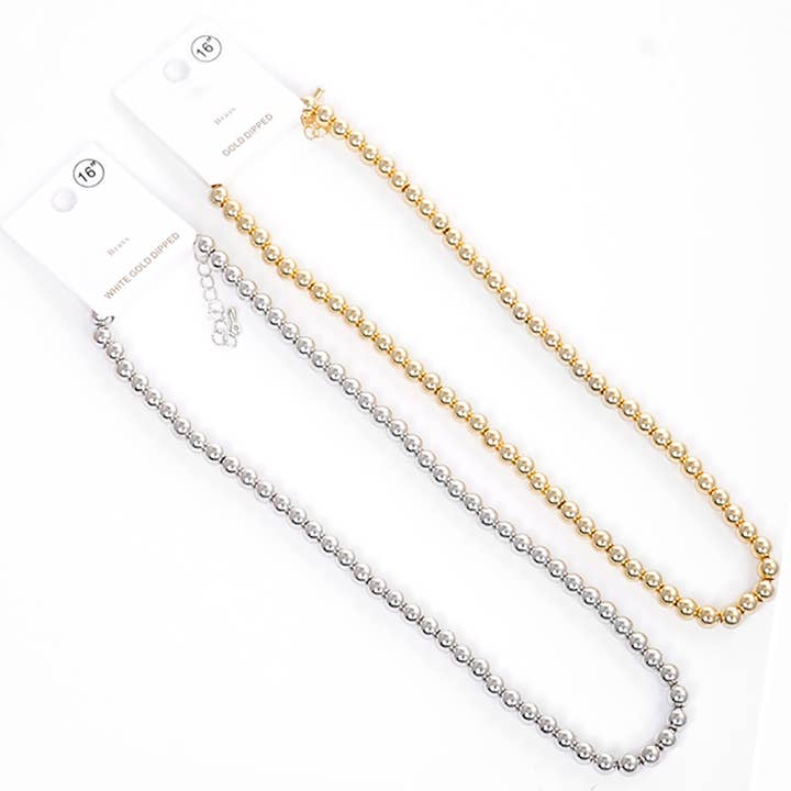 Sensibling Corp. - Wholesale Link & Chain Necklace - Gold Dipped Ball Chain Necklace3