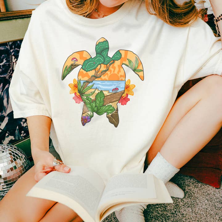 Sommer unisex Summer Turtle Tee for engroshandel hos Emogifts