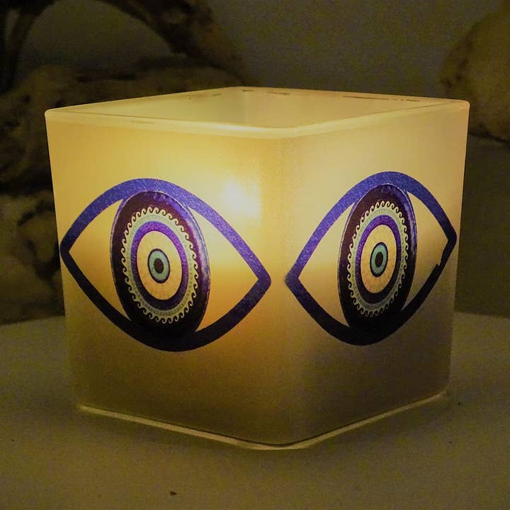 A vela natural de soja The Eye com aroma a Âmbar & Olíbano por atacado de Aroma Greece