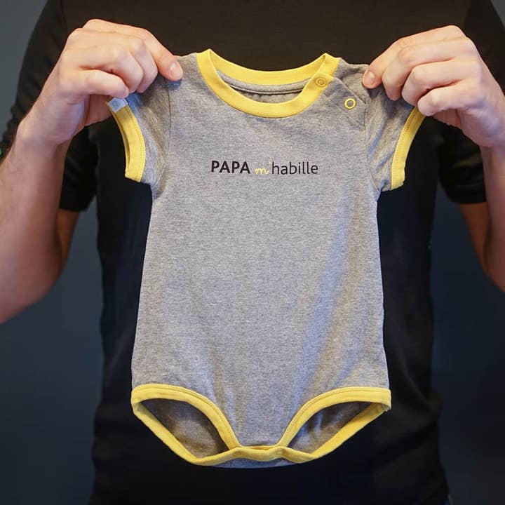 Organic bodysuit “Chouquette” mustard yellow for wholesale by PAPA m'habille