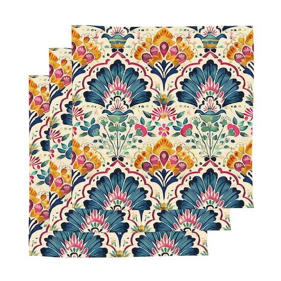 Dishcloth Set - 3 pieces Peacock Twist for wholesale by Bubble & Blend