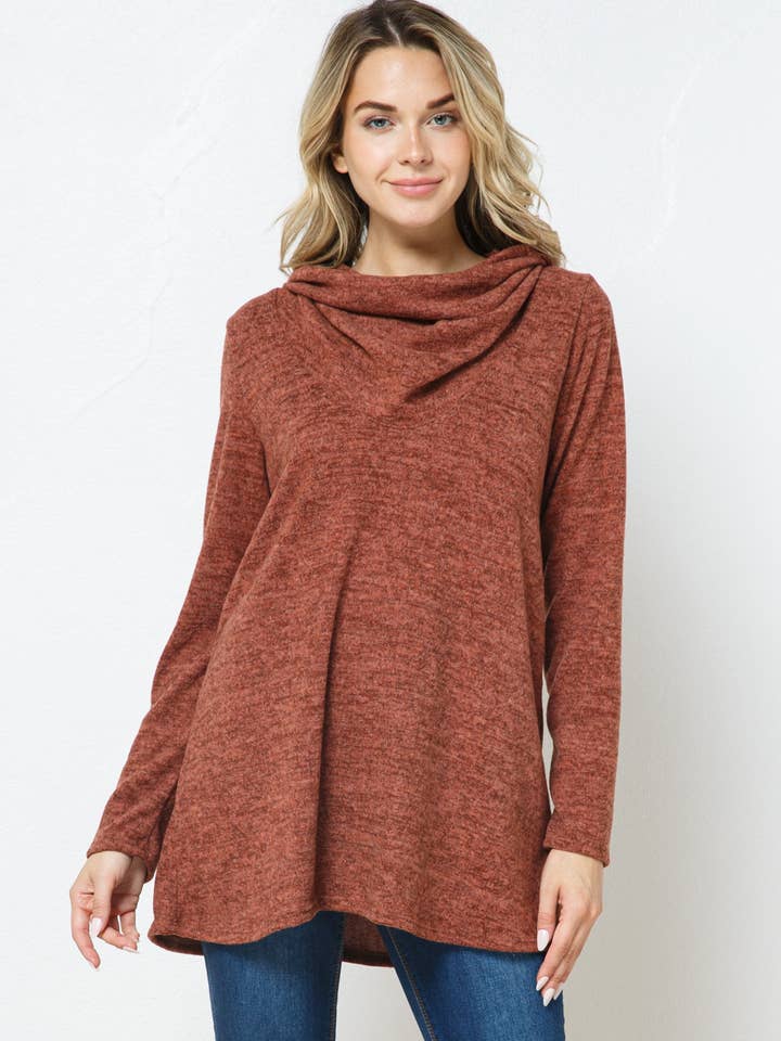 Haut à manches longues en tricot hacci brossé pour la vente par Bloidy