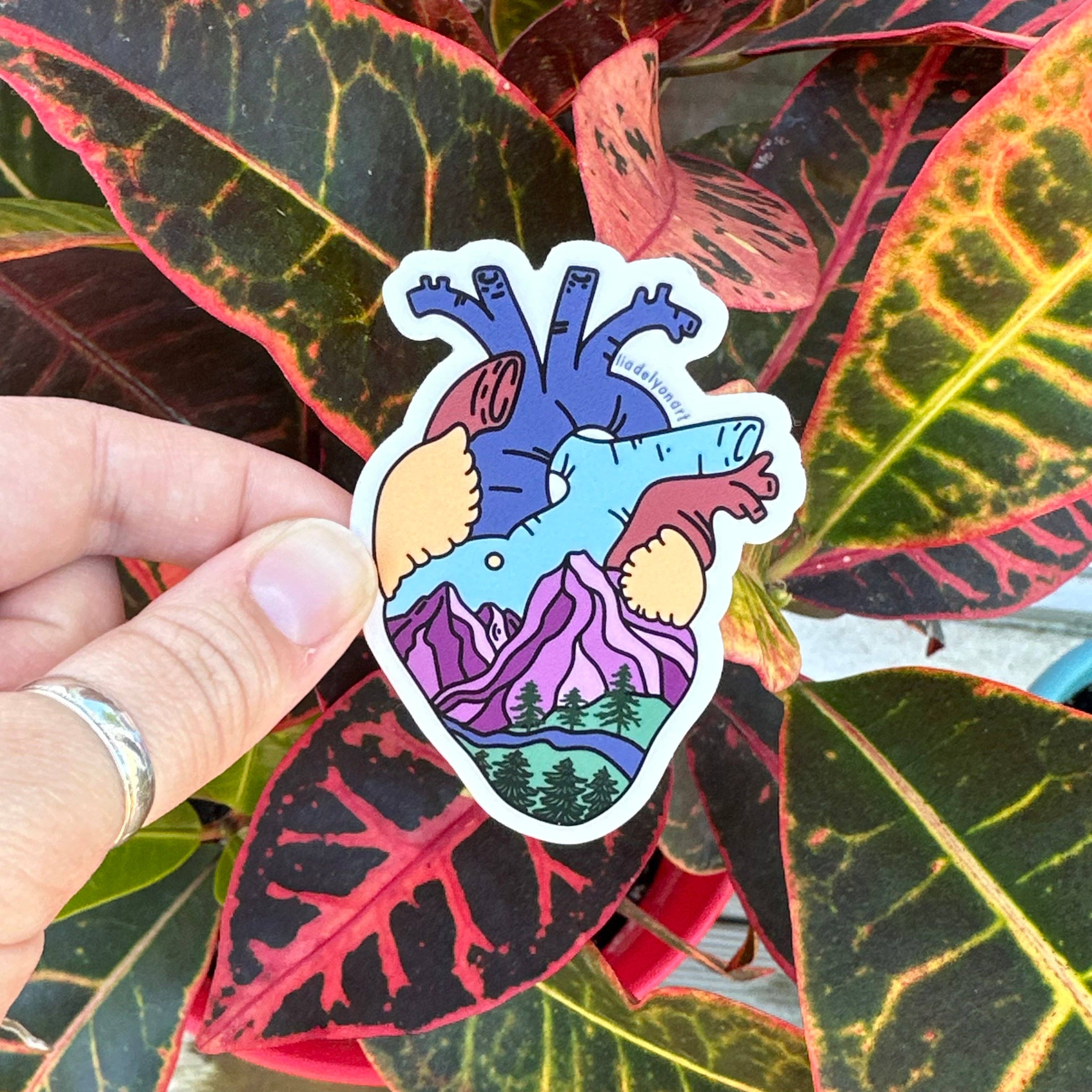 liadelyonart - Wholesale Sticker - Mountain Heart Nature Vinyl Sticker7
