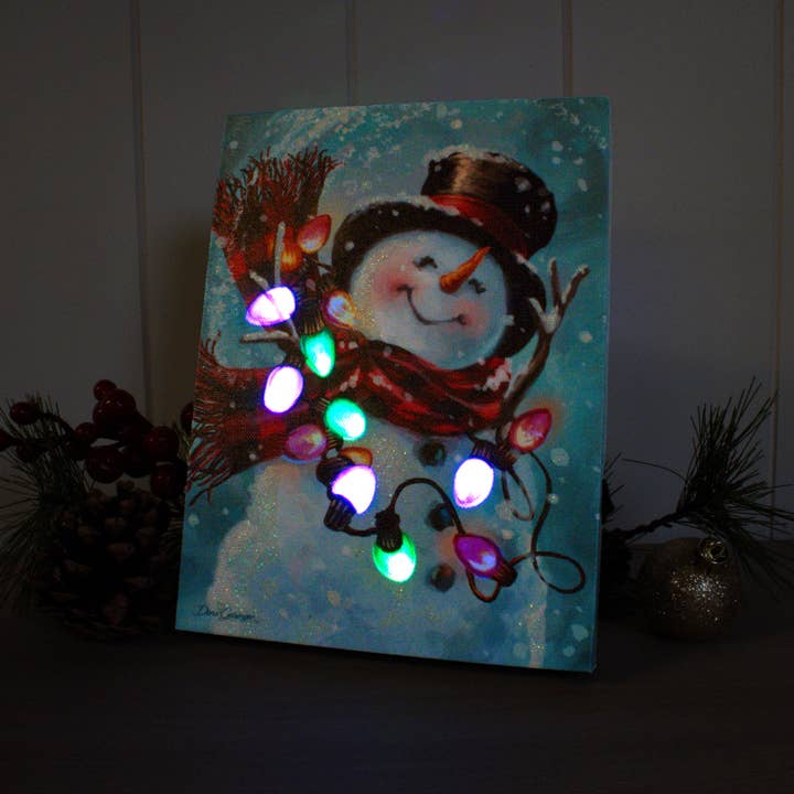 Glow Decor - Wholesale Christmas Decoration - Christmas Joy 8x6 Lighted Tabletop Canvas1