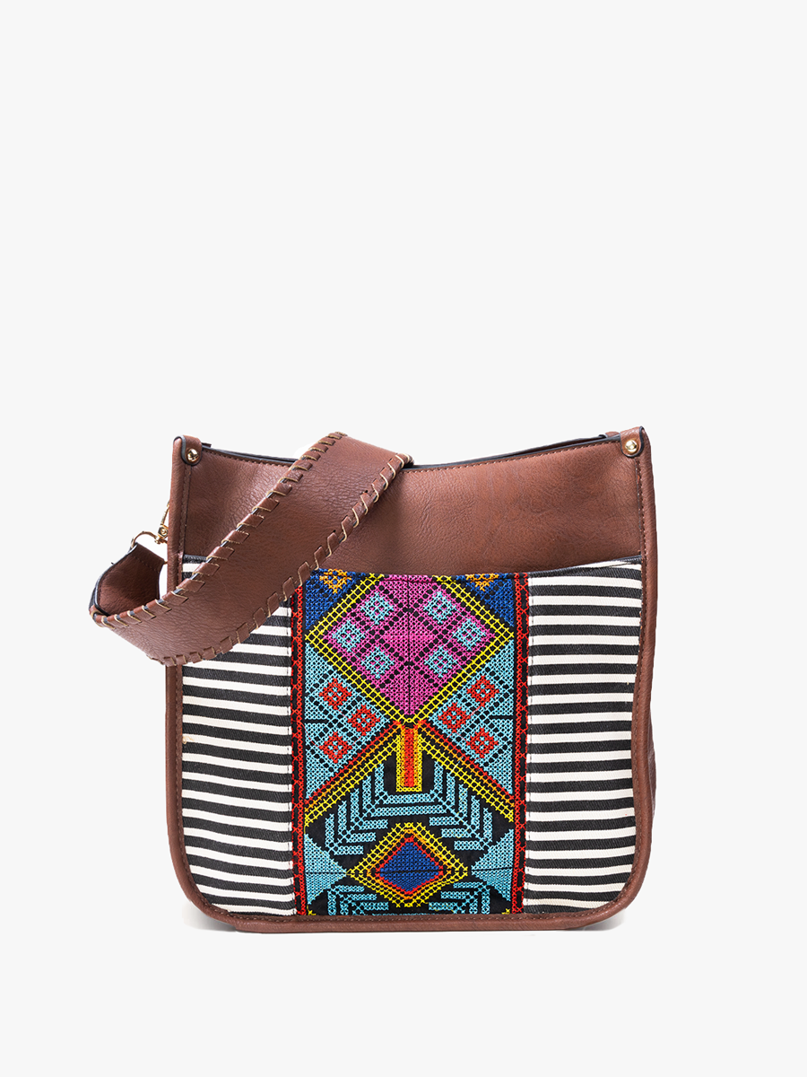 Jen & Co. - Wholesale Crossbody Bag - Women's - M1977TRB Chloe Tribal Crossbody w/ Guitar Strap6