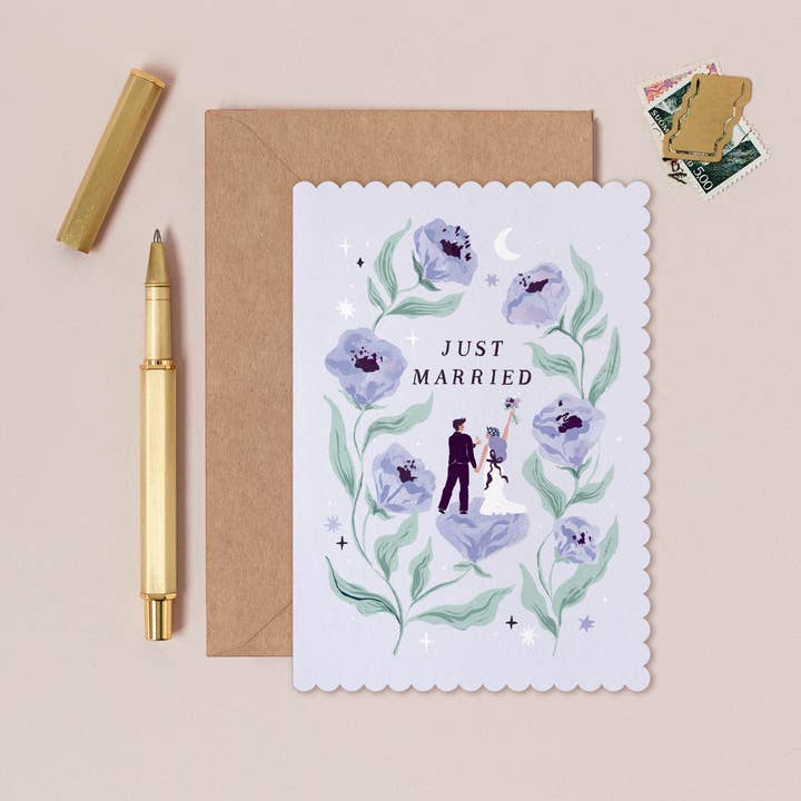 Botanical Wedding Card | Newlyweds Wedding Greeting Cards for wholesale by Sister Paper Co.
