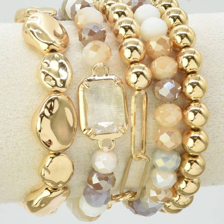 MiMi Wholesale - Wholesale Jewelry Set - CB2191 5 Piece Beaded Bracelet Set4