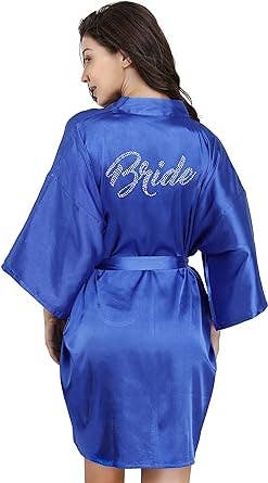 LA Merchandise - Wholesale Robe - Women's - La Merchandise LAB1800 Women's Satin Short Bridal Party Robe9