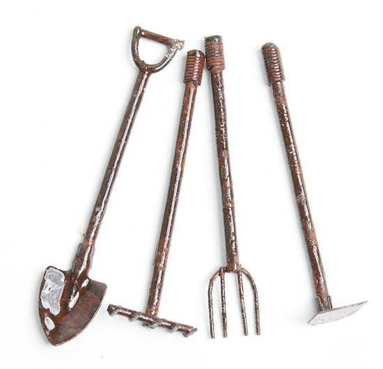 Factory Direct Craft - Wholesale Garden Tool - 2" to 2-1/2" L Miniature Green Garden Tools (4 piece Set) 1