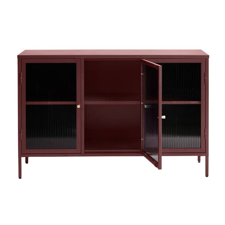 1146UFDWine Red Steel Sideboard for wholesale on Faire