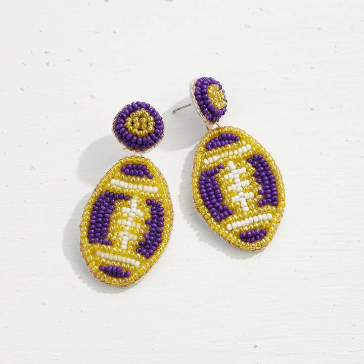 Frem - Wholesale Dangle Earrings - College Football Seed Bead Earrings9