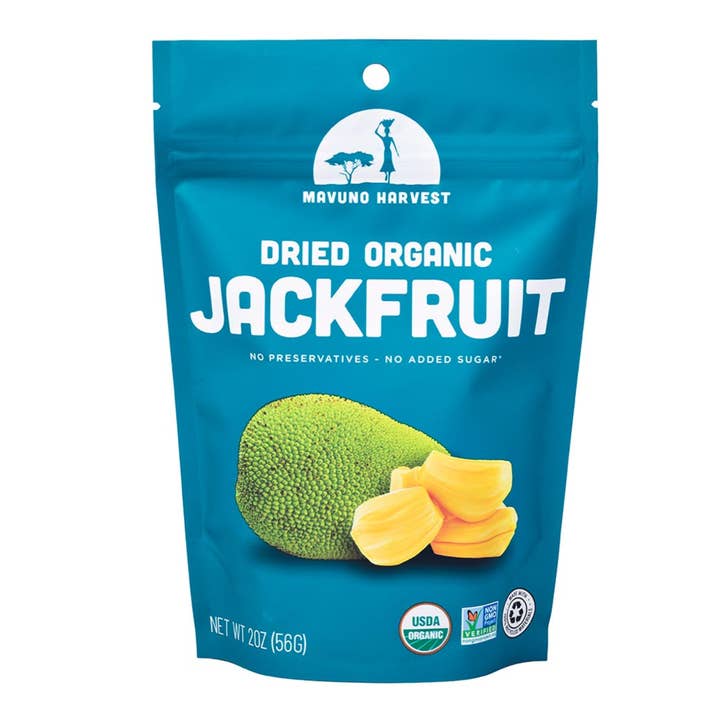 Organic Dried Jackfruit, 6-pack case for wholesale by Mavuno Harvest Organics