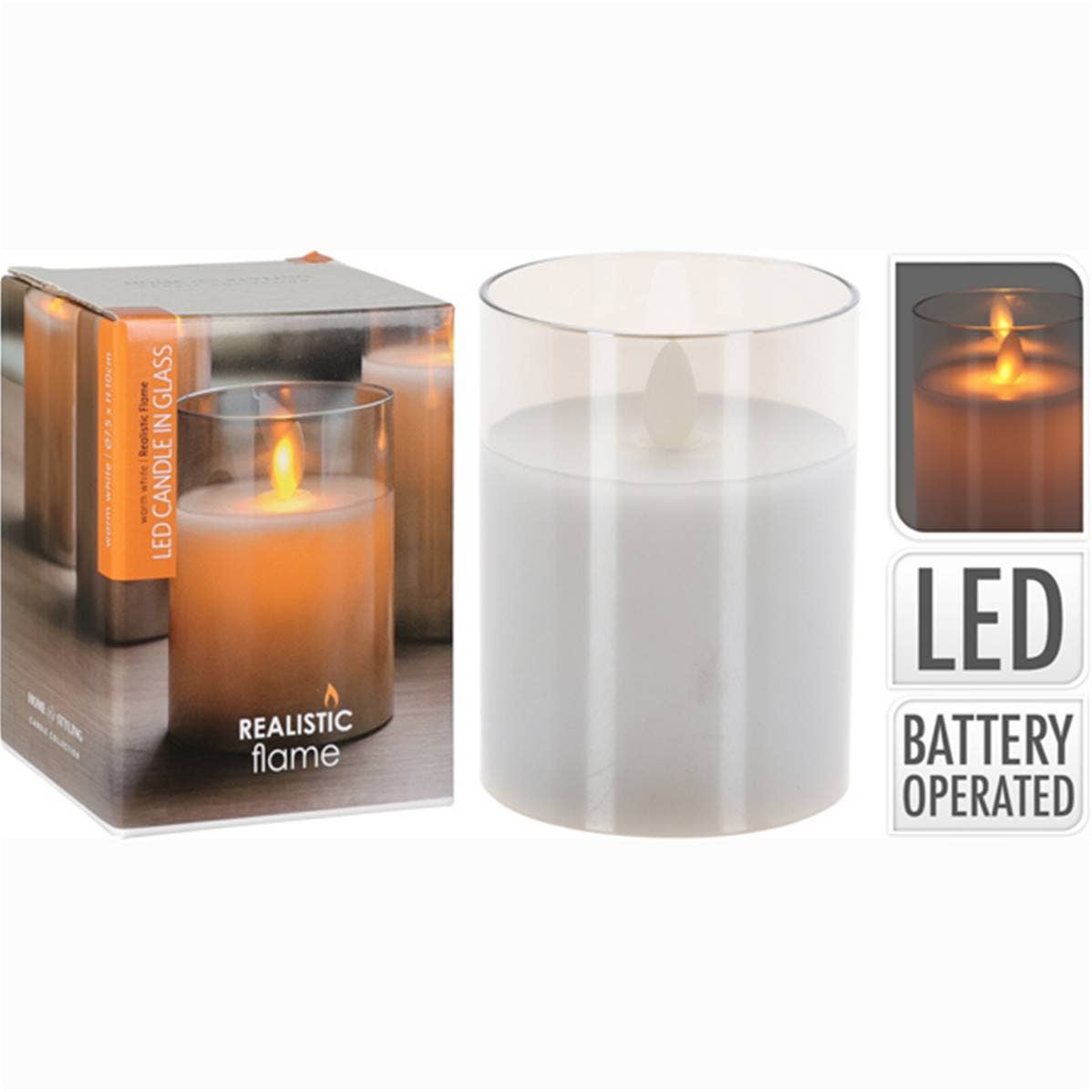 TSJJ - Wholesale Flameless Candle - Led Candle In Glass 7.5 x 10 cm Gray0