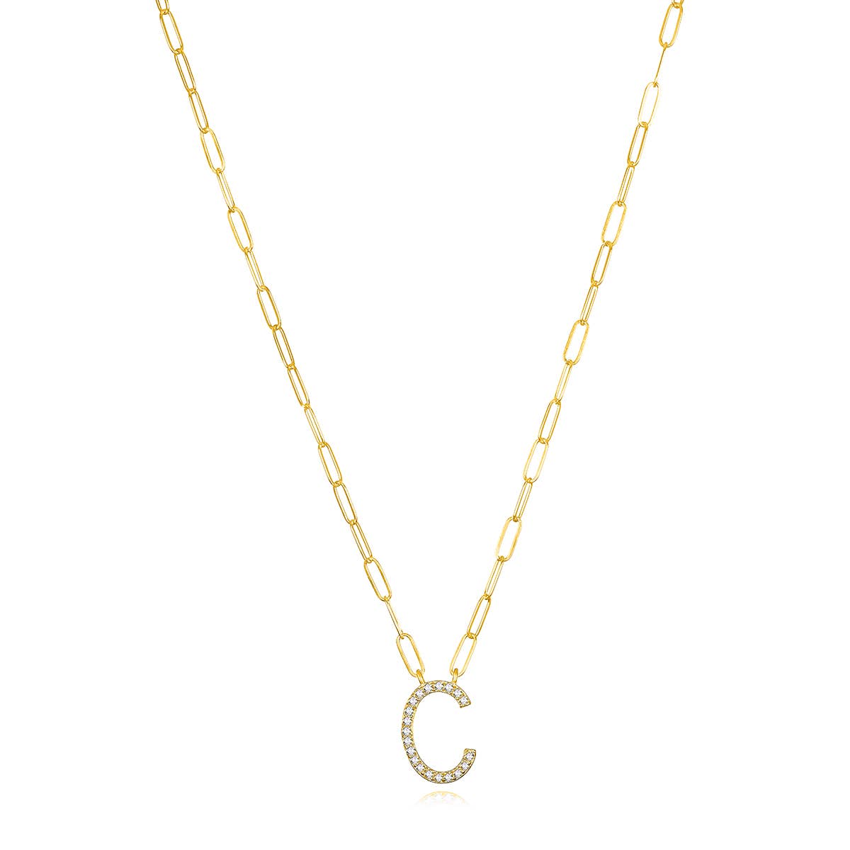 Amelia Rose Jewelry - Wholesale Pendant/Charm Necklace - Grand Diamond Initial Necklaces-All Letters Gold10