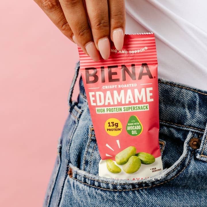 Biena Snacks - Wholesale Nuts - Himalayan Pink Salt Edamame 1.05oz (40ct Case)2