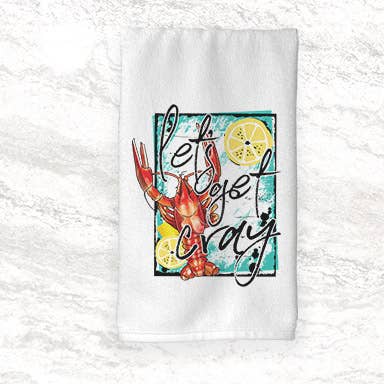 Crawfish Boil Hand Towel | Let's Get Cray! for wholesale by Sew Many Blessings LA