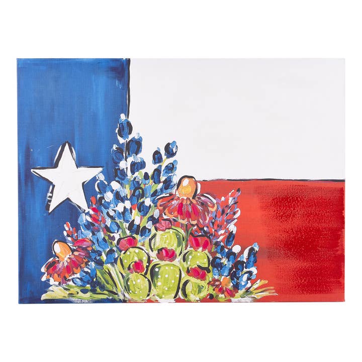 Wildflower Texas Flag Canvas for wholesale by Glory Haus