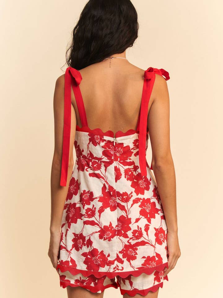 Davi & Dani - Wholesale Romper - Women's - PRINT SLEEVELESS ROMPER OVERALL ELASTIC SHOULDER15